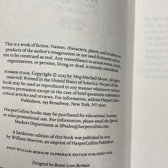 Summer Stage by Meg Mitchell Moore novel - Picture 5 of 7